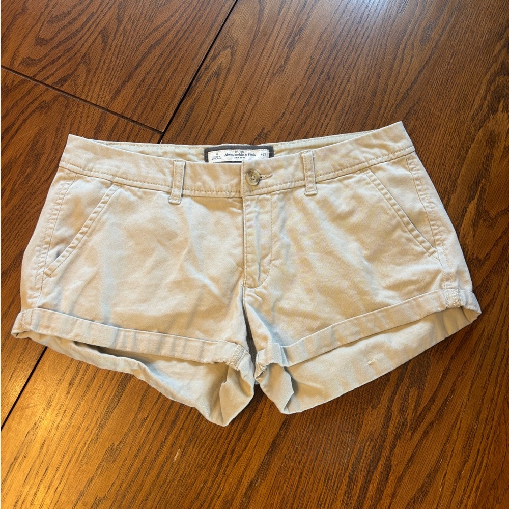 VTG Y2K Abercrombie & Fitch low rise micro mini chino shorts size 4 waist 27